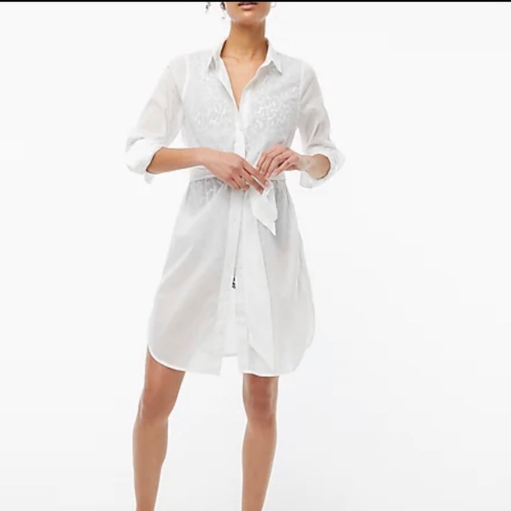 J Crew sheer linen beach cover up